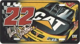2000 Ward Burton #22 Caterpillar license plate